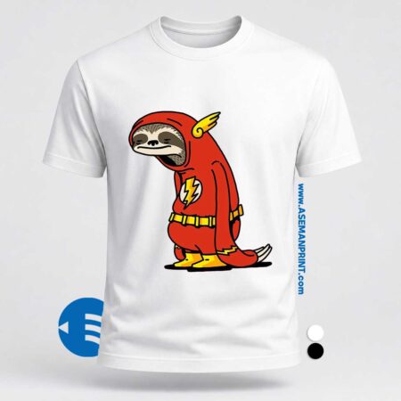 تیشرت طرح «تنبل فلش» (The Flash Sloth) چاپ DTF آسمان پرینت