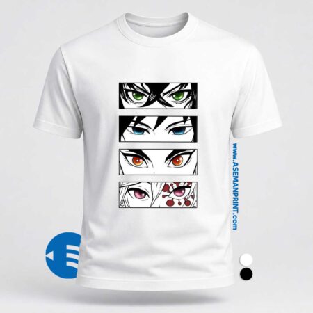تیشرت طرح «چشمان شیطانکش» (Demon Slayer Eyes) چاپ DTF آسمان پرینت