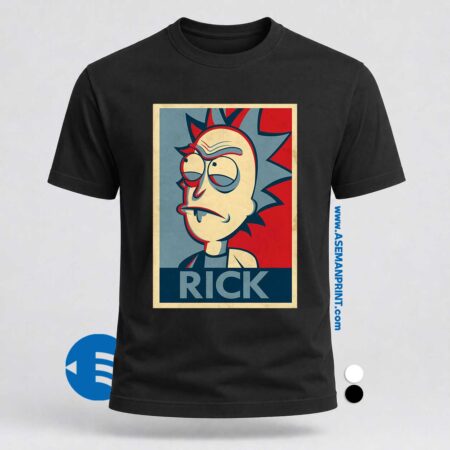 تیشرت طرح «ریک؛ استایل رترو-مدرن» (Rick Retro-Modern) چاپ DTF آسمان پرینت